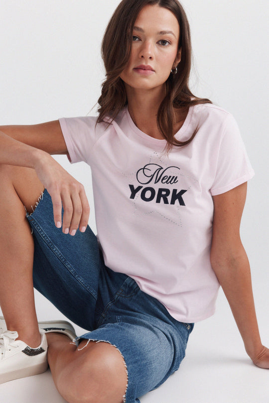 Short sleeve text T-shirt