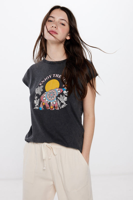 100% Cotton Ethnic Graphic T-Shirt