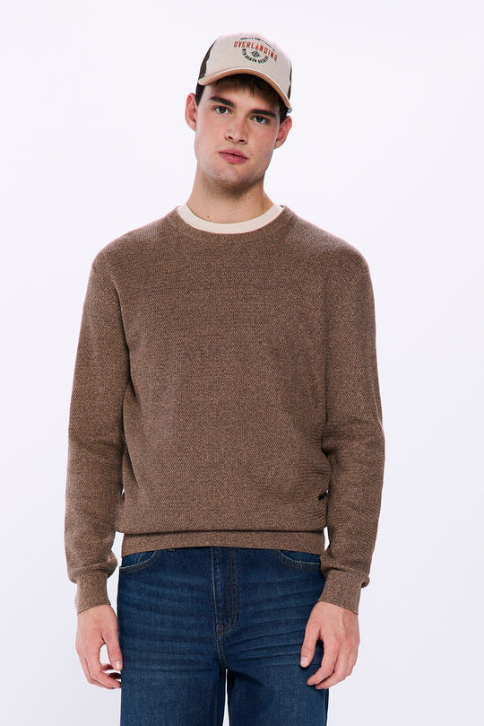 Two-tone textured jumper