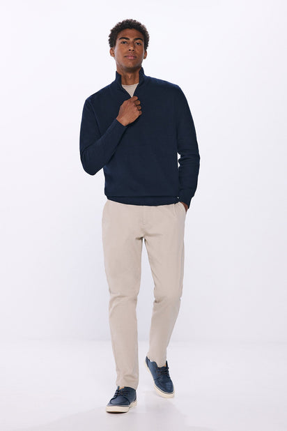Men'S Navy Jumpers, Zip-Up Jumper | 100% Cotton | Springfield