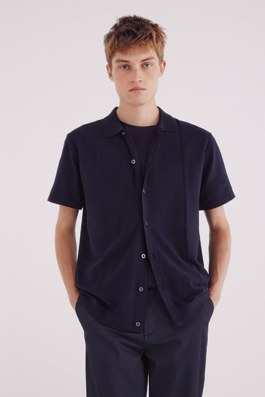 short sleeve vertical striped cardigan