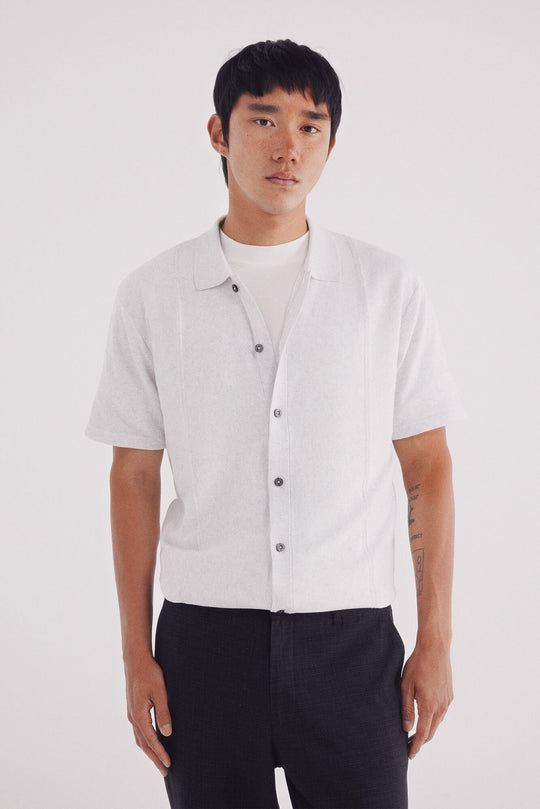 short sleeve vertical striped cardigan