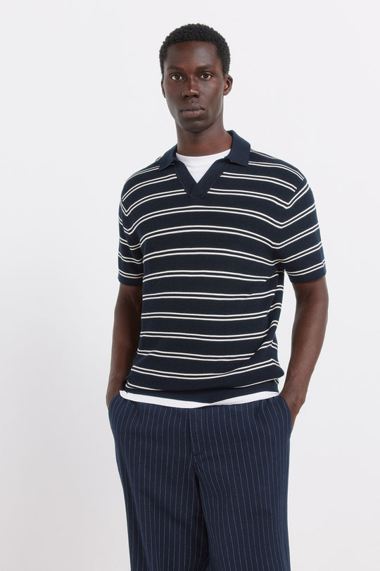 Multistriped structure polo shirt