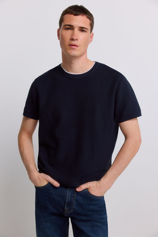 Knit structure T-shirt