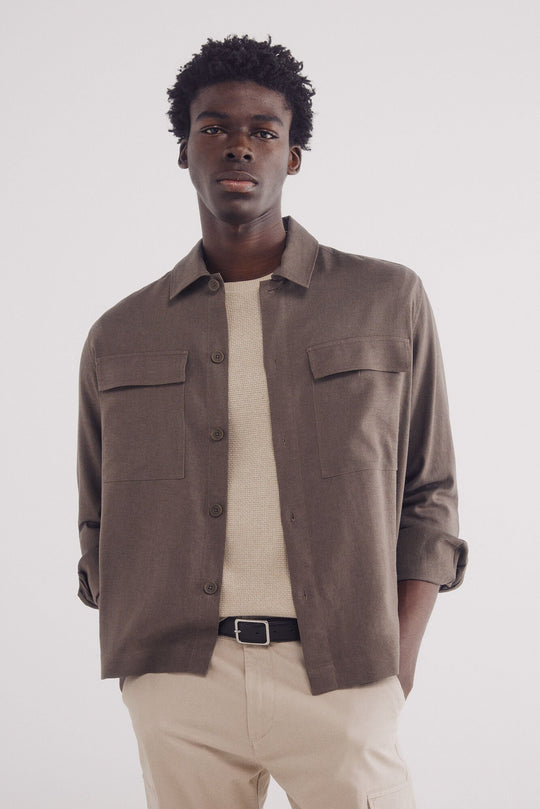 linen viscose overshirt