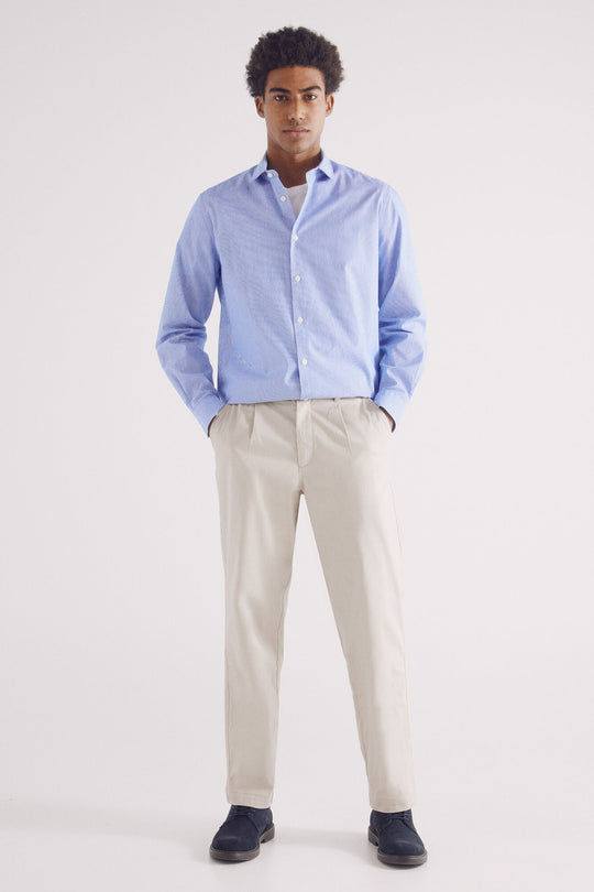 striped poplin dress shirt