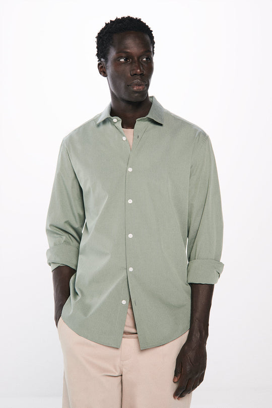 striped poplin dress shirt