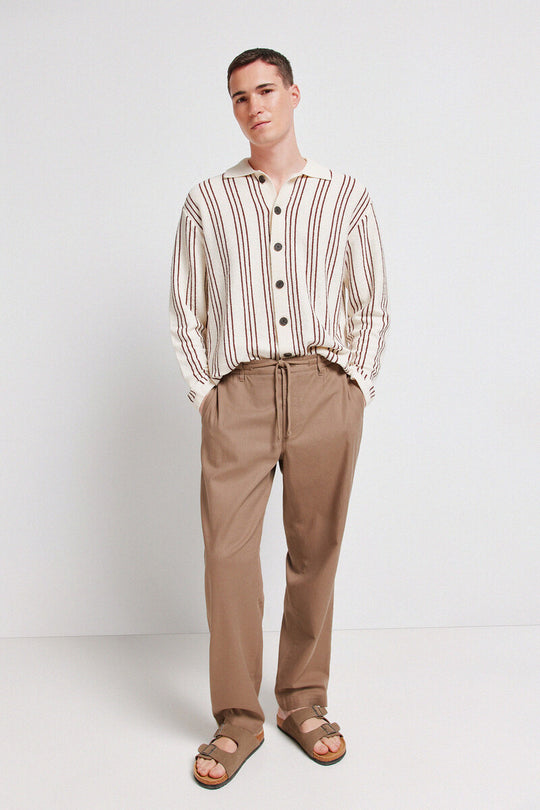 Dobby straight fit trousers