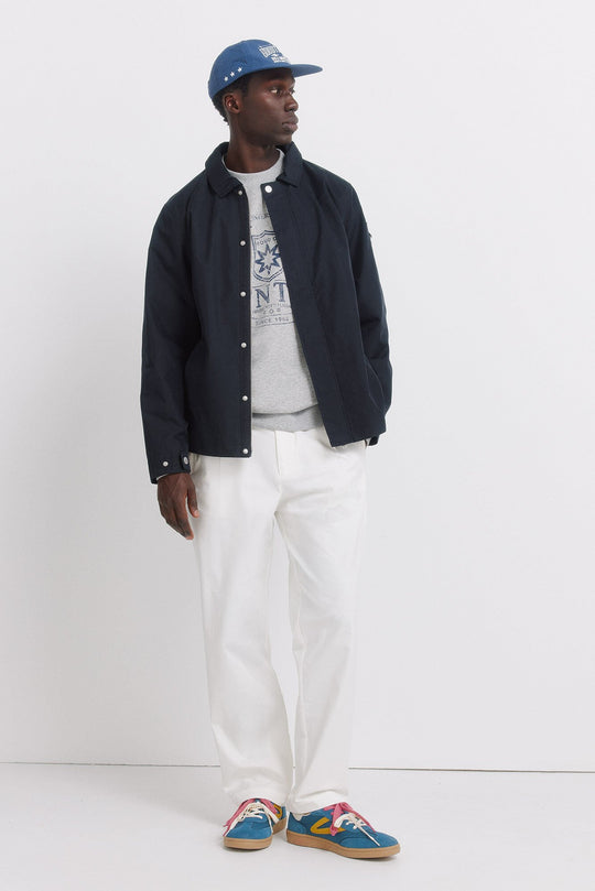 Relaxed fit straight leg trousers