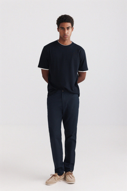 Bicolour structure comfort fit chinos