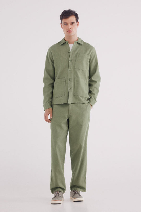 Straight fit dobby trousers