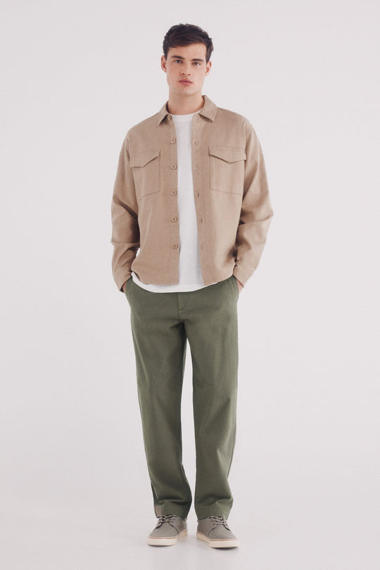 Straight canvas pants