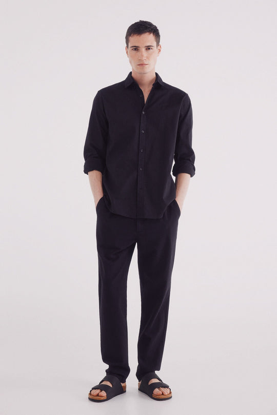 Slim fit linen chinos trousers