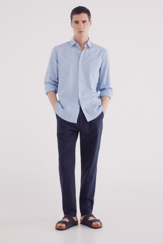 Slim fit linen chinos trousers