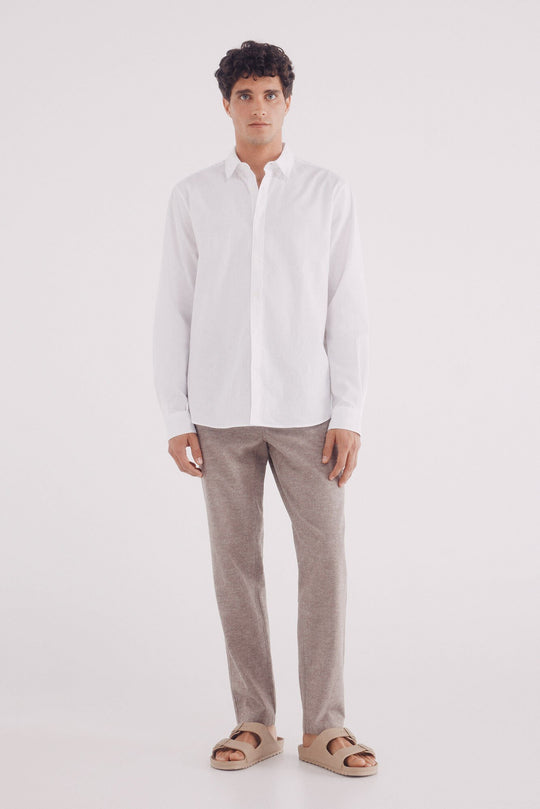 Slim fit linen chinos trousers