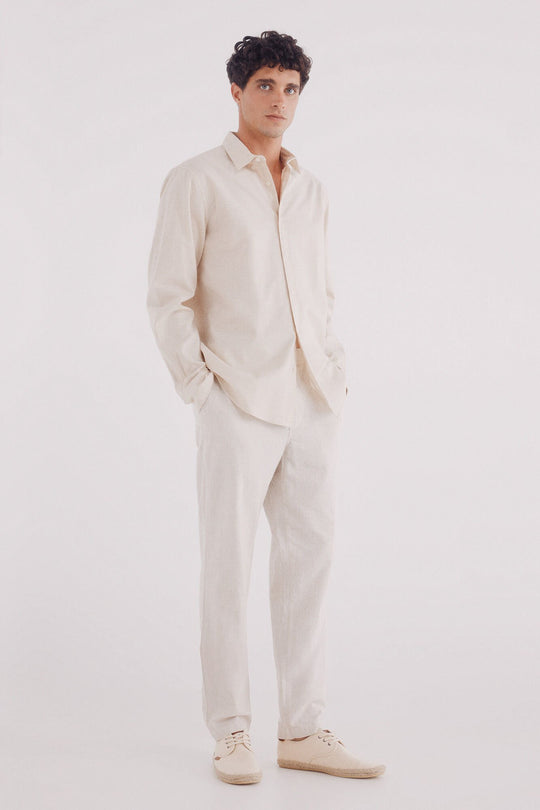 Slim fit linen chinos trousers