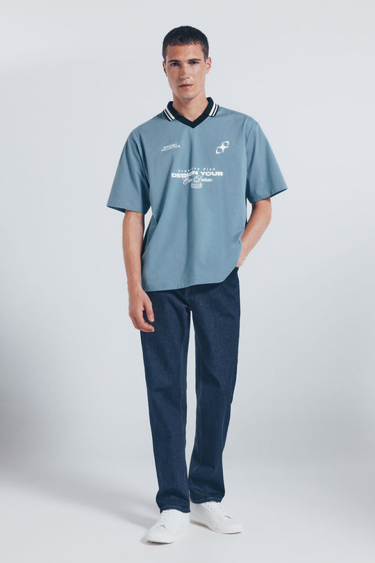 Straight fit desized wash jeans