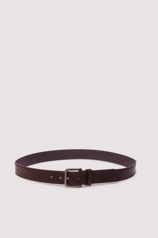 Faux leather belt with stitching