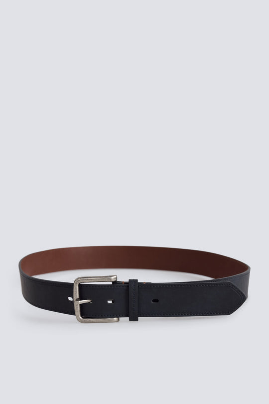Faux leather topstitched belt