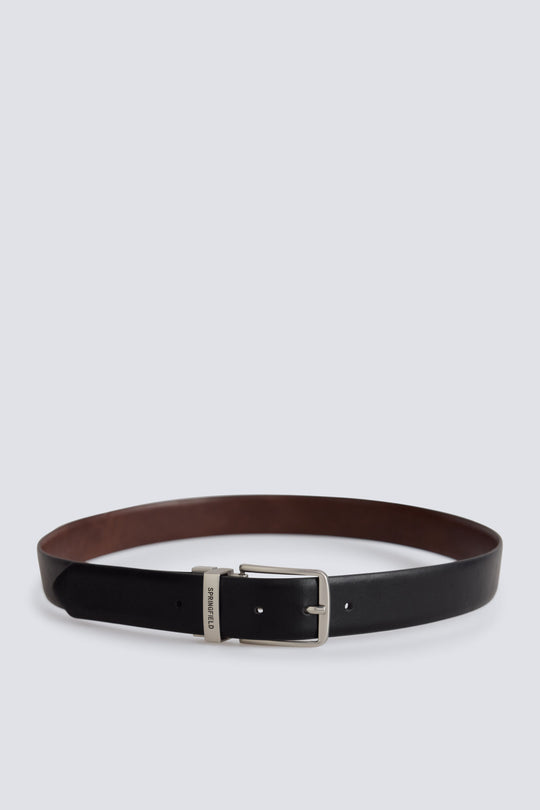 Reversible faux leather belt
