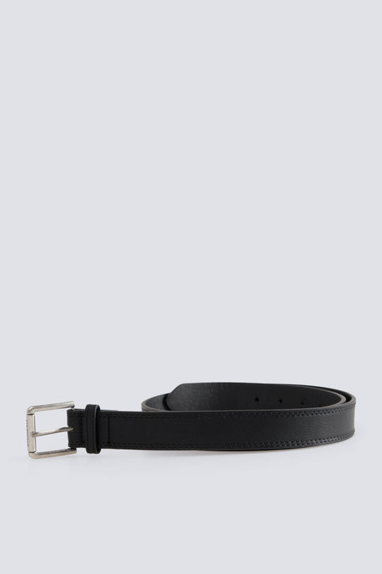 Faux leather topstitched belt