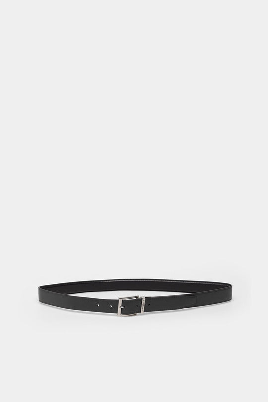 Reversible faux leather belt