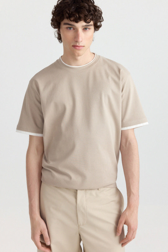 Double interlock T-shirt