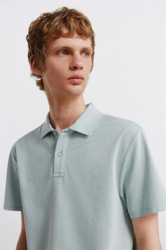 Plain slim fit polo shirt