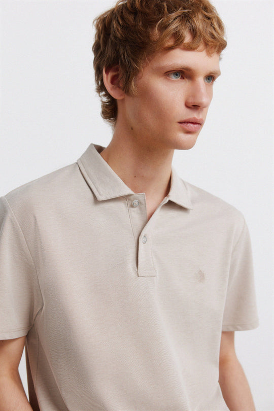 Plain slim fit polo shirt