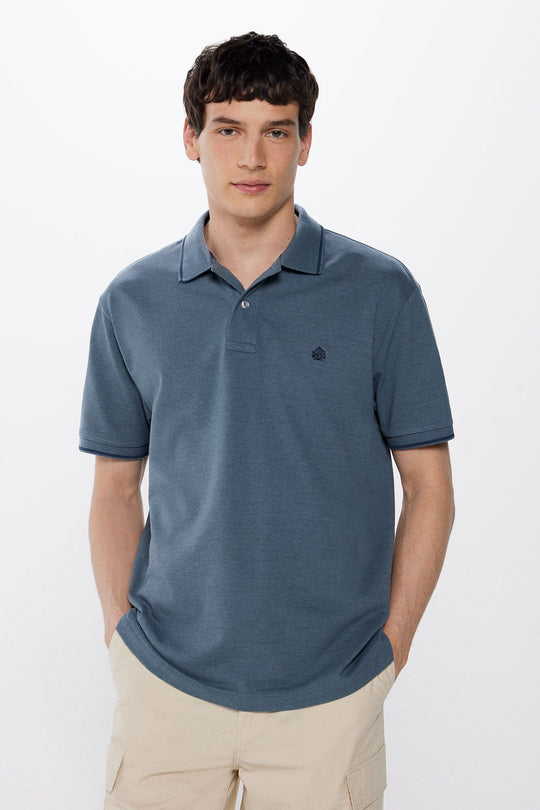 قميص بولو بيكيه بقصة عادية بلونين