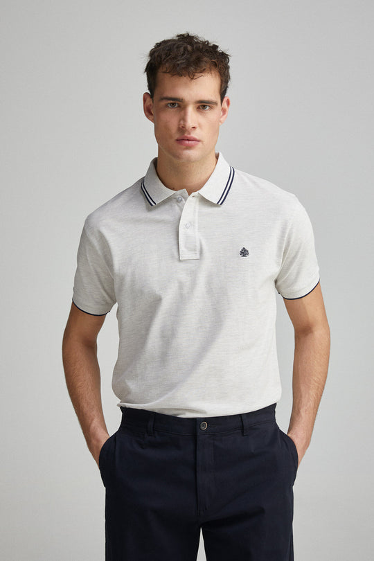 Regular fit contrast details piqué polo shirt