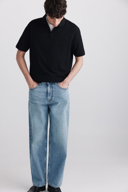 Zip fastening structure polo shirt