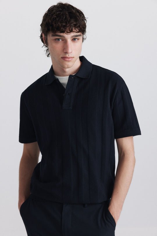 Regular fit structure polo shirt