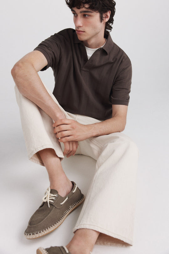 Regular fit structure polo shirt