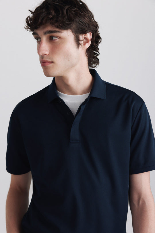Technical fabric slim fit polo shirt