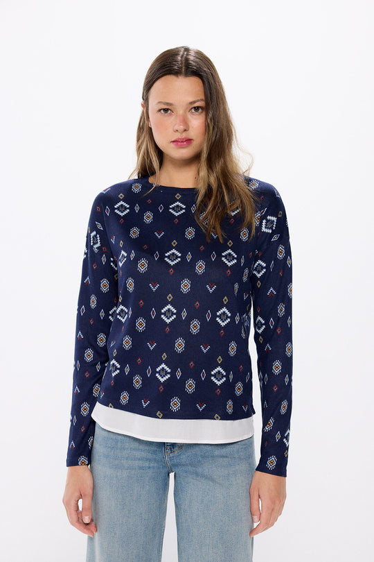 Printed combined T-shirt