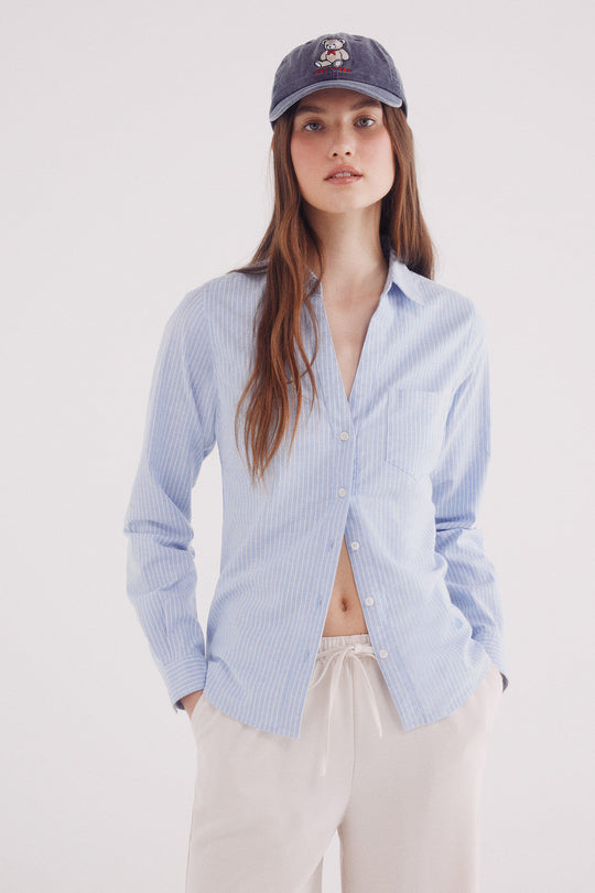 Oxford shirt with open neck