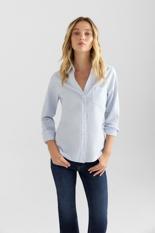 Semi-open oxford shirt