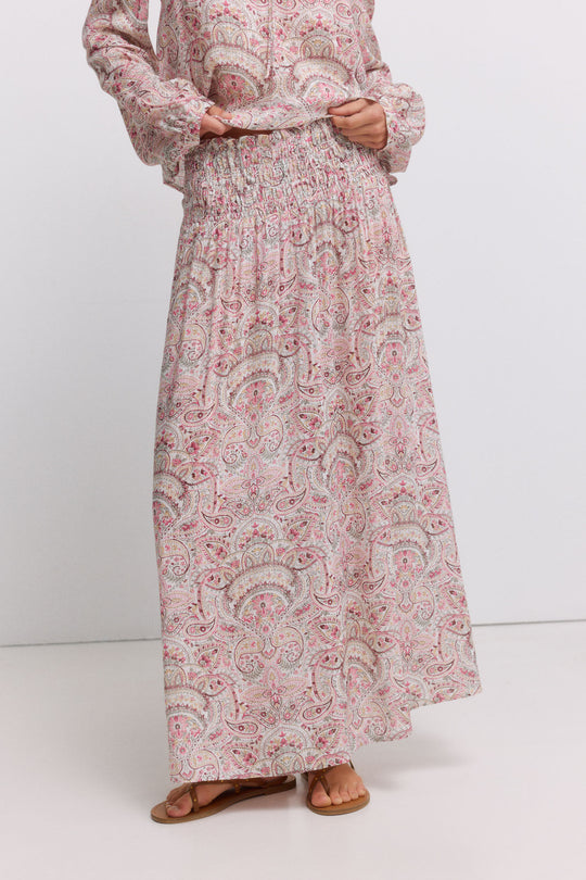 Printed ruffle blouse