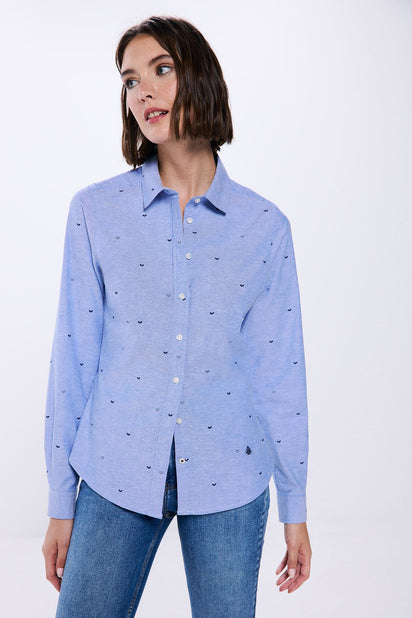 Springfield T-Shirt Donna In Blu | Maglietta Basic Manica Corta | Morbida E Combinabile - 5