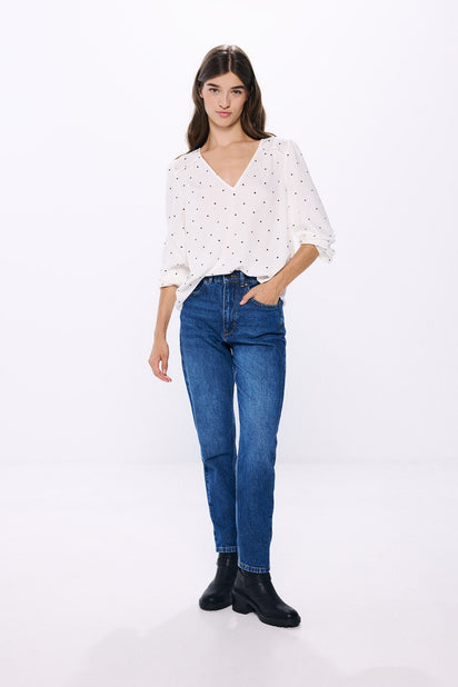 Women'S White Blouses, Flowing Lurex Blouse Springfield