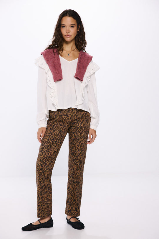 Schiffly ruffle blouse