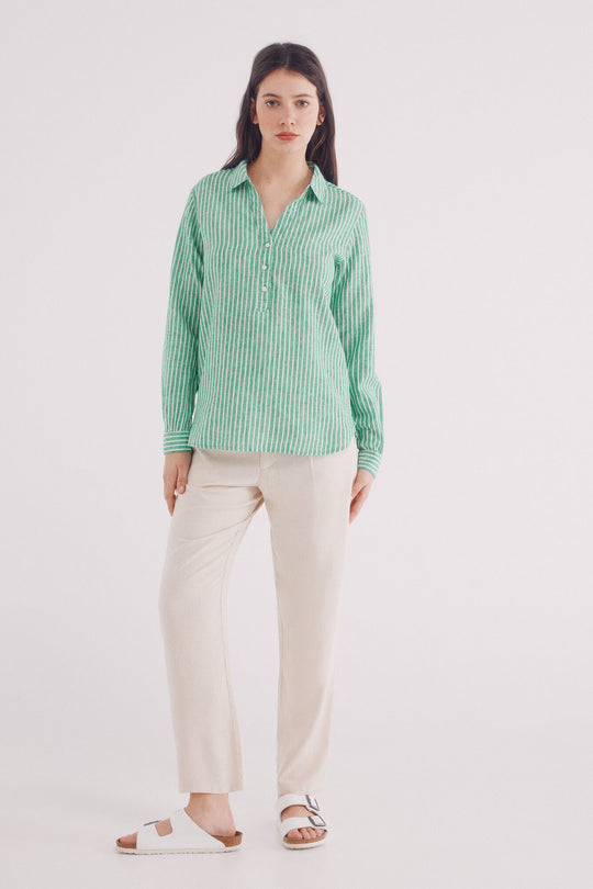 بلوزة بولو من الكتان