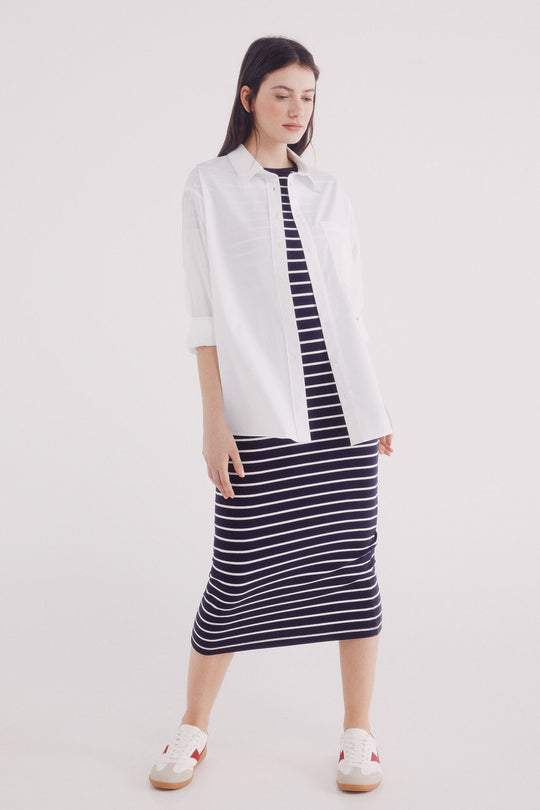 قميص بوبلين واسع