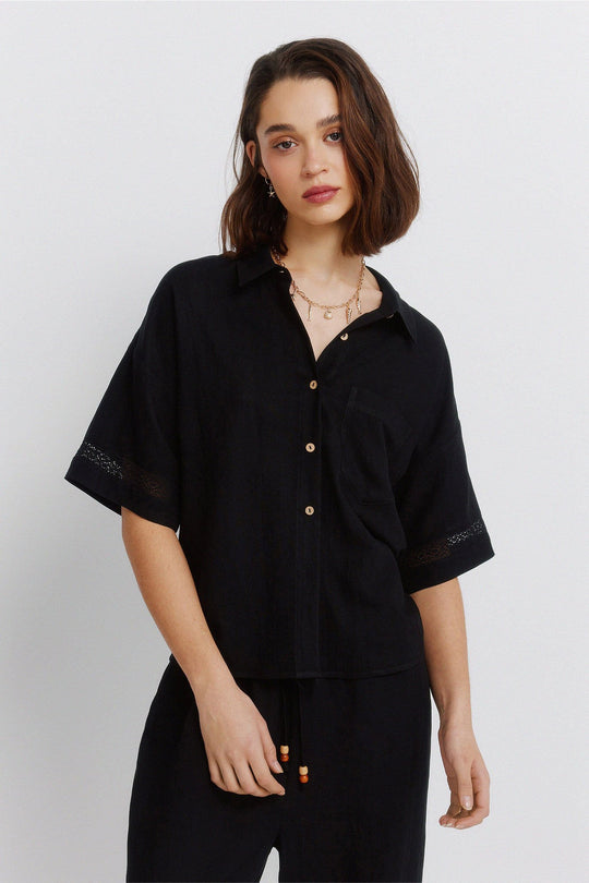 Lace short sleeve shirt