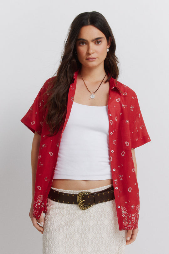 Printed oversized shirt
