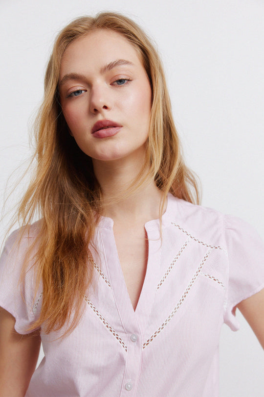 Oxford lace blouse