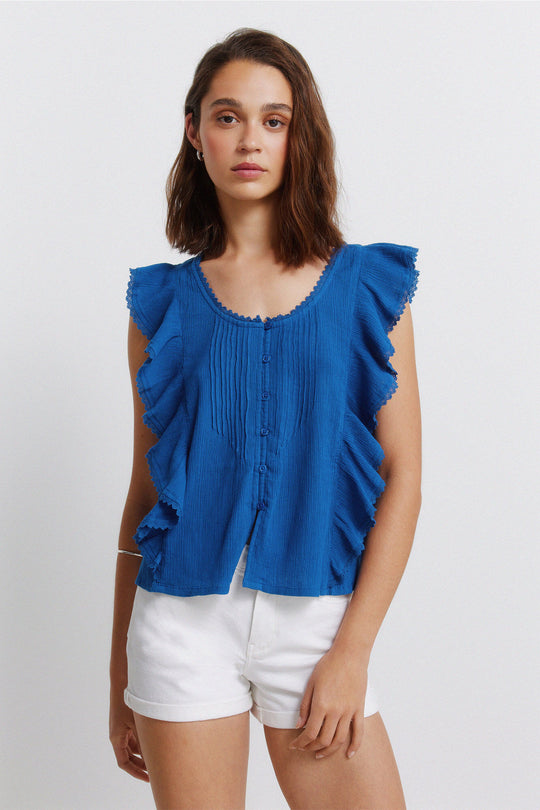Ruffle sleeve blouse