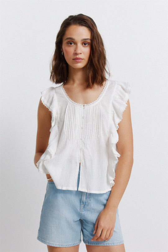 Ruffle sleeve blouse