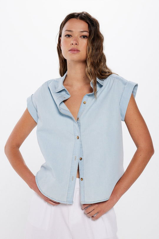 100% Cotton Denim Blouse